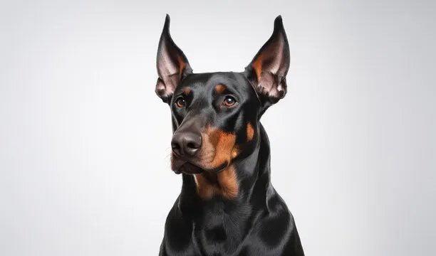 Doberman Pinscher alert and intelligent portrait